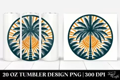 Retro Tropical Tree Sun Clipart | 20 oz Tumbler Product Image 1