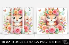 Colorful Squirrel Flower Crown Tumbler Product Image 1