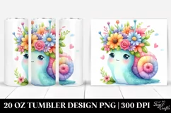 Colorful Snail Flower Crown Tumbler Product Image 1