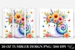 Colorful Snail Flower Crown Tumbler Product Image 1