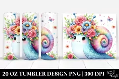 Colorful Snail Flower Crown Tumbler Product Image 1