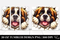 Crazy Saint Bernard White Paper | 20 Oz Tumbler Product Image 1
