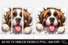 Crazy Saint Bernard White Paper | 20 Oz Tumbler Product Image 1