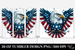 Detailed Patriotic Bald Eagle | 20 oz Tumbler Product Image 1