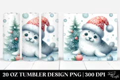 Cute Baby Seal with Christmas Tree 20 Oz Tumbler Product Image 1
