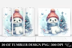 Cute Baby Seal with Christmas Tree 20 Oz Tumbler Product Image 1