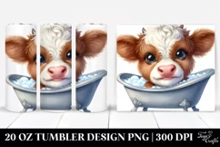 Smiling Baby Highland Cow PNG Product Image 1