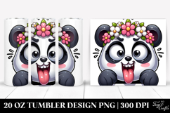 Silly Cartoon Panda with Flower Crown 20 Oz Tumbler Product Image 1