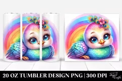 Cute Baby Peacock Resting on Rainbow | 20 oz Tumbler Product Image 1
