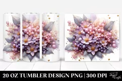 20 Oz Tumbler Sublimation | Glossy Lilac with Watercolor Product Image 1