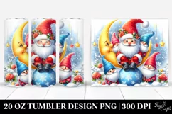 Vibrant Santa with Gnomes and Snowflakes | 20 oz Tumbler Product Image 1
