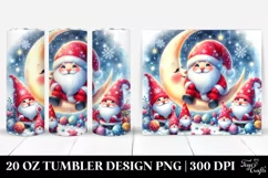 Vibrant Santa with Gnomes and Snowflakes | 20 oz Tumbler Product Image 1