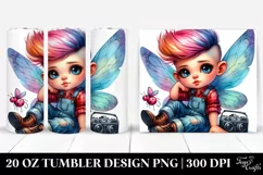 Vibrant Baby Fairy Drawing Tumbler Product Image 1