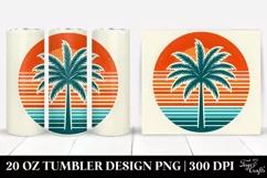 Retro Tropical Tree Sun Clipart | 20 oz Tumbler Product Image 1