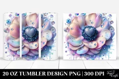 Glossy Anemone Heart Watercolor Splash | 20 oz Tumbler Product Image 1
