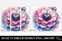 Glossy Anemone Heart Watercolor Splash | 20 oz Tumbler Product Image 1