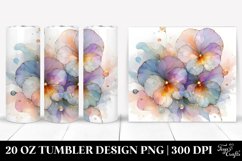 Abstract Pastel Shiny Pansy, Transparent 20 Oz Tumbler Product Image 1