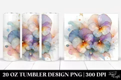 Abstract Pastel Shiny Pansy, Transparent 20 Oz Tumbler Product Image 1