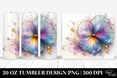 Abstract Pastel Shiny Pansy, Transparent 20 Oz Tumbler Product Image 1
