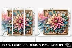 Abstract Pastel Wooden Dahlia, Transparent 20 Oz Tumbler Product Image 1