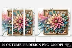 Abstract Pastel Wooden Dahlia, Transparent 20 Oz Tumbler Product Image 1