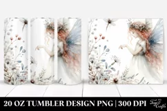 Whimsical Watercolor Fairy Canvas Edges | 20 oz Tumbler Product Image 1