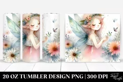 Whimsical Watercolor Fairy Canvas Edges | 20 oz Tumbler Product Image 1