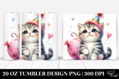Cute Baby Cat with Party Hat | 20 oz Tumbler Product Image 1