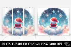 Santa View from Behind with Snowflakes | 20 oz Tumbler Product Image 1