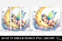 Colorful Fairy Napping on Moon | 20 oz Tumbler Product Image 1