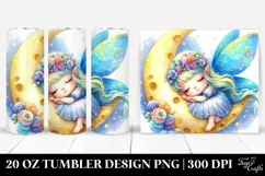 Colorful Fairy Napping on Moon | 20 oz Tumbler Product Image 1