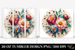 Stained Peonies Wooden | 20 Oz Tumbler Product Image 1