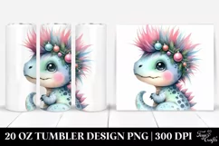 Baby Dinosaur with Christmas Decorations 20 Oz Tumbler Product Image 1