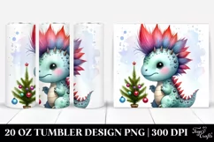 Baby Dinosaur with Christmas Decorations 20 Oz Tumbler Product Image 1