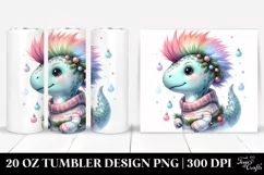 Expressive Baby Dinosaur Clipart 20 Oz Tumbler Product Image 1