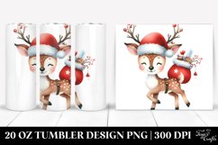 Whimsical Deer with Santa Hat Clipart Product Image 1