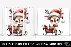 Whimsical Deer with Santa Hat Clipart Product Image 1