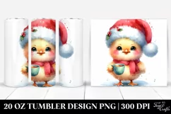 Expressive Baby Watercolor Chicken PNG Product Image 1