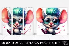 Baby Mouse Dancing Watercolor 20 Oz Tumbler Product Image 1