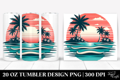 Retro Tropical Island Sunset 20 Oz Tumbler Product Image 1