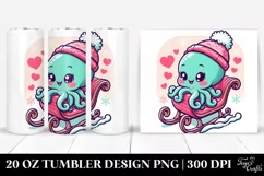 Cute Baby Octopus in Sleigh 20 Oz Tumbler Product Image 1