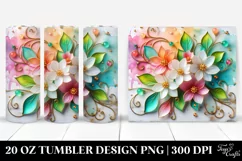 20 Oz Tumbler Sublimation | Colorful Jasmine with Floral Product Image 1