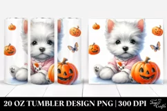 Expressive Baby Watercolor West Highland White Terrier PNG Product Image 1