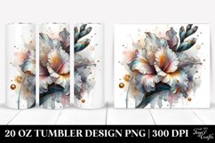 Glossy Gladiolus Watercolor Splash | 20 Oz Tumbler Product Image 1