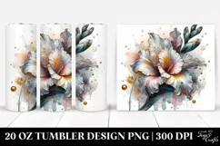 Glossy Gladiolus Watercolor Splash | 20 Oz Tumbler Product Image 1