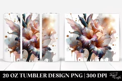 Glossy Gladiolus Watercolor Splash | 20 Oz Tumbler Product Image 1
