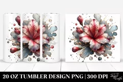 Glossy Azalea Watercolor Splash | 20 Oz Tumbler Product Image 1