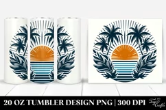 Retro Tropical Beach Sun Vector | 20 oz Tumbler Product Image 1