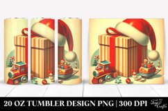 Retro Present with Santa Hat Clipart Product Image 1