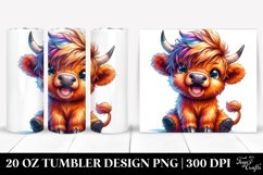 Cute Baby Highlandcow Excited, Transparent 20 Oz Tumbler Product Image 1